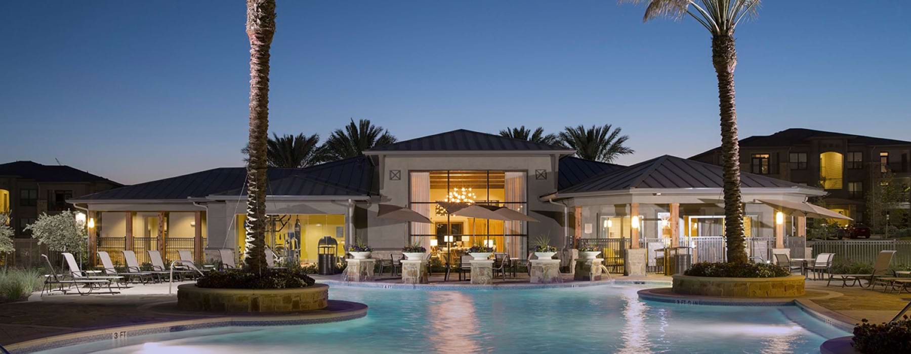 Resort Style Pool at dusk